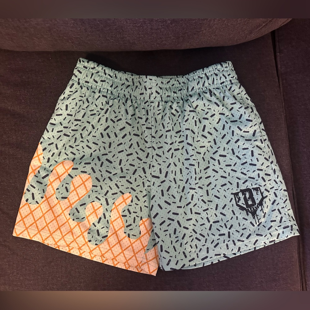 Kids Patterned Shorts - Green and Orange